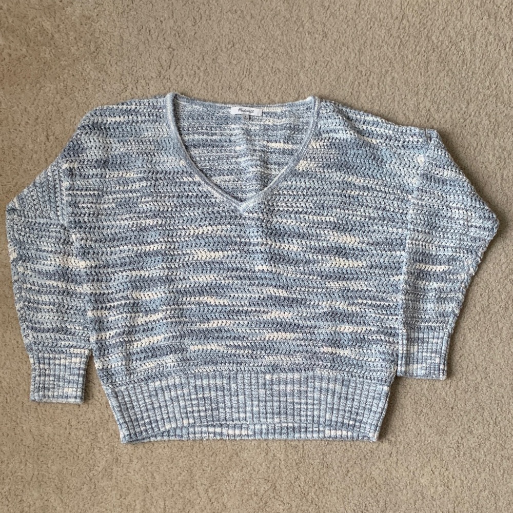 Madewell Southbrook Open-Stitch Pullover Sweater in Space-Dye